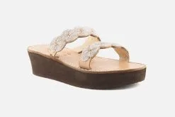 Laidback London ERONGO WEDGE BROWN SILVER