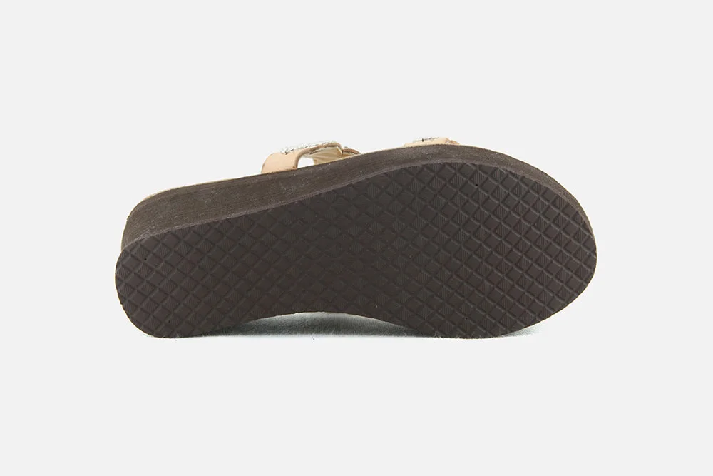 Laidback London ERONGO WEDGE BROWN SILVER - Image 5